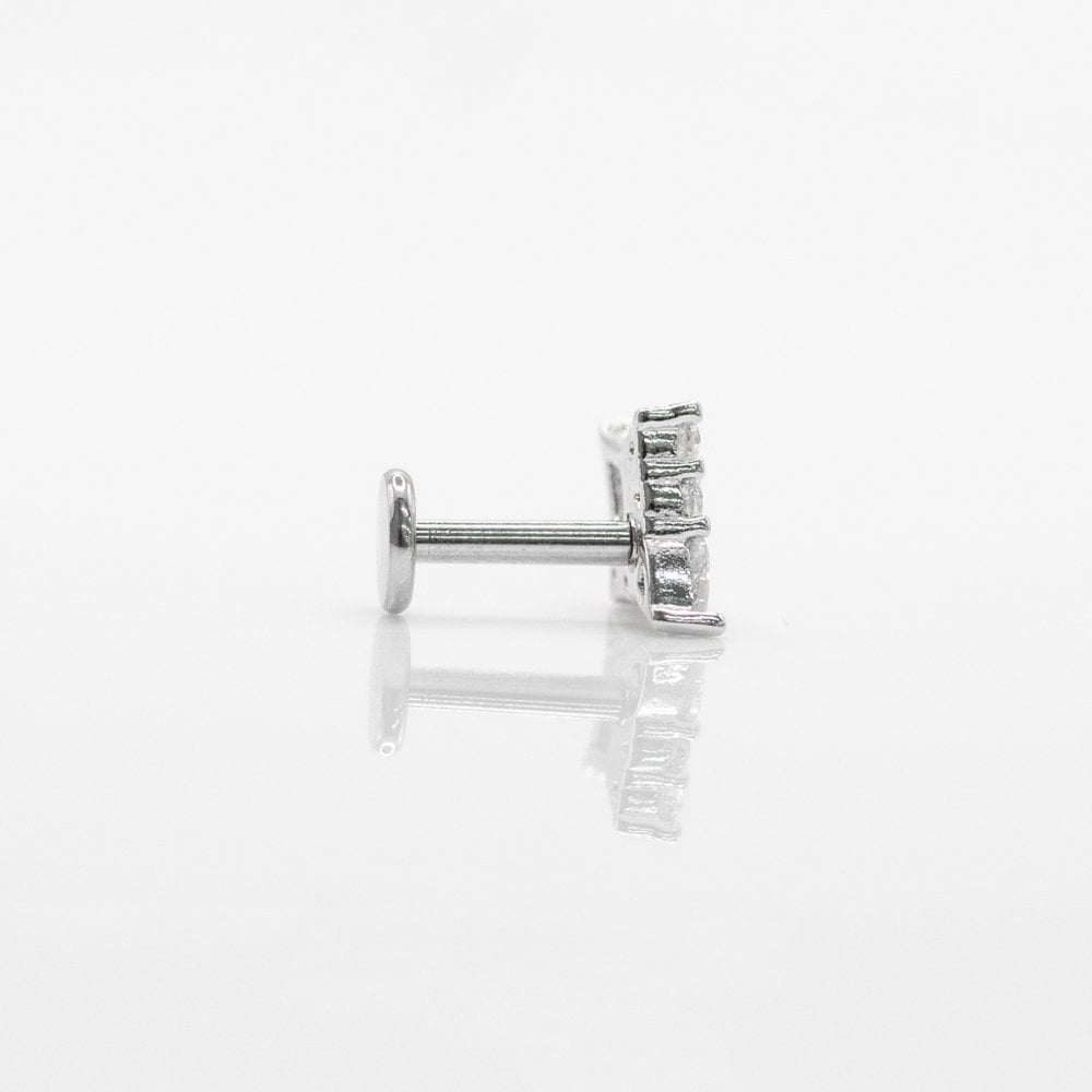 Steel Geometric Diamond Labret