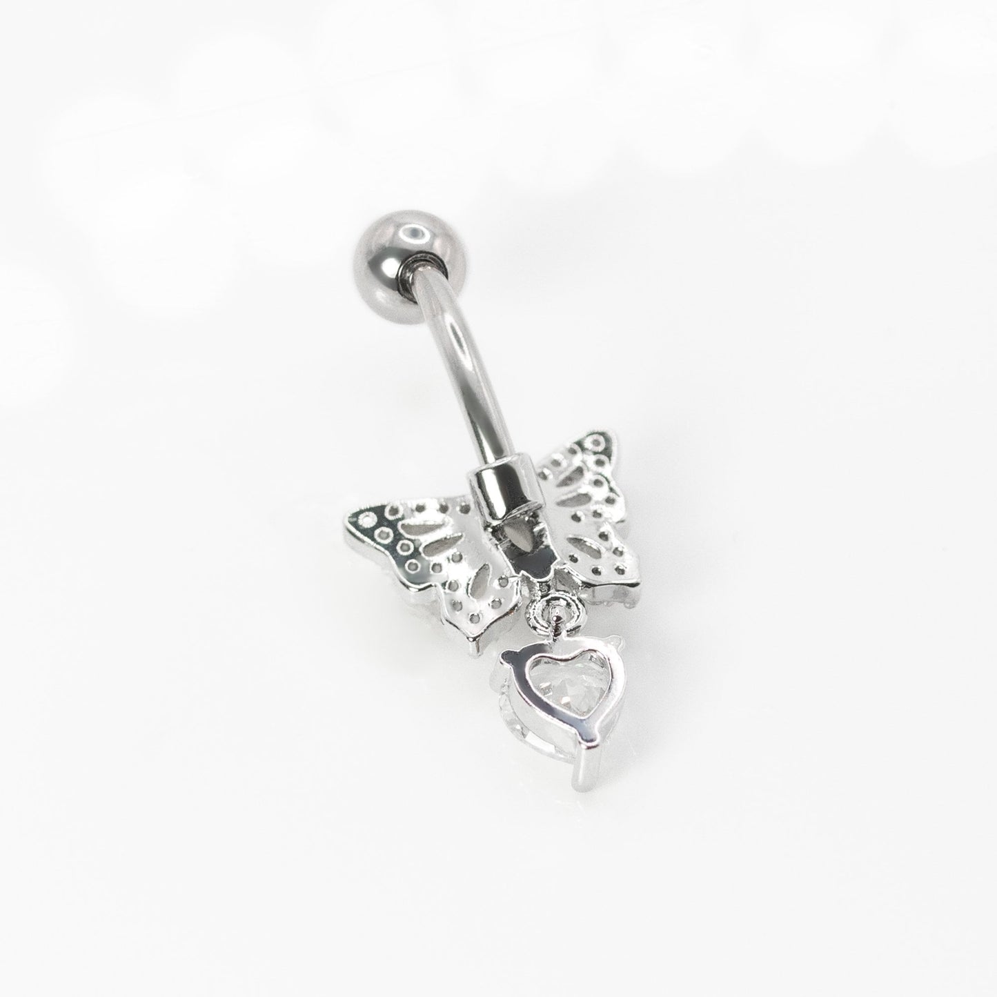 Steel Charmed Butterfly Belly Bar
