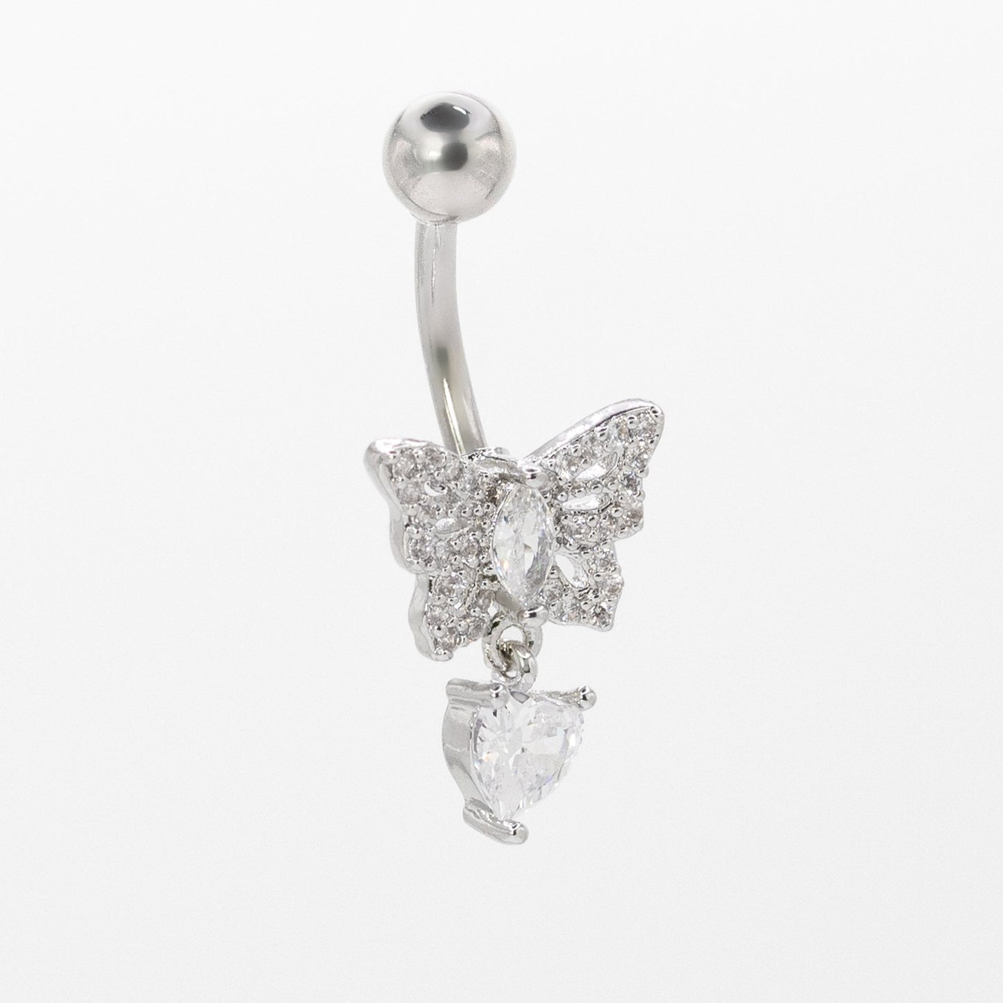 Steel Charmed Butterfly Belly Bar