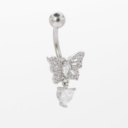 Steel Charmed Butterfly Belly Bar