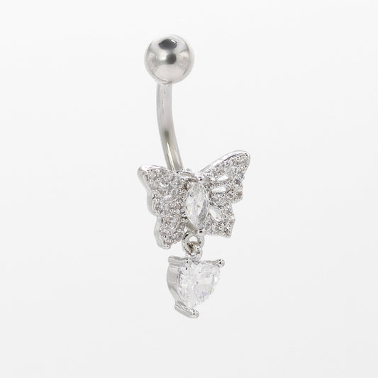 Steel Charmed Butterfly Belly Bar