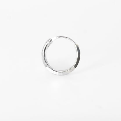 Silver Hammered Square Hoops - 10mm