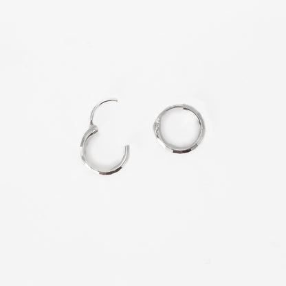 Silver Hammered Square Hoops - 10mm