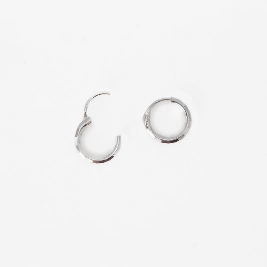 Silver Hammered Square Hoops - 10mm