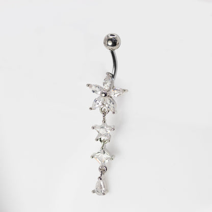 Steel Flower & Celestial Dangle Belly Bar