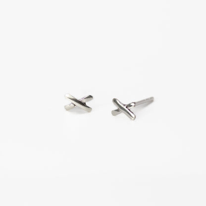 Silver X Kiss Stud Earrings