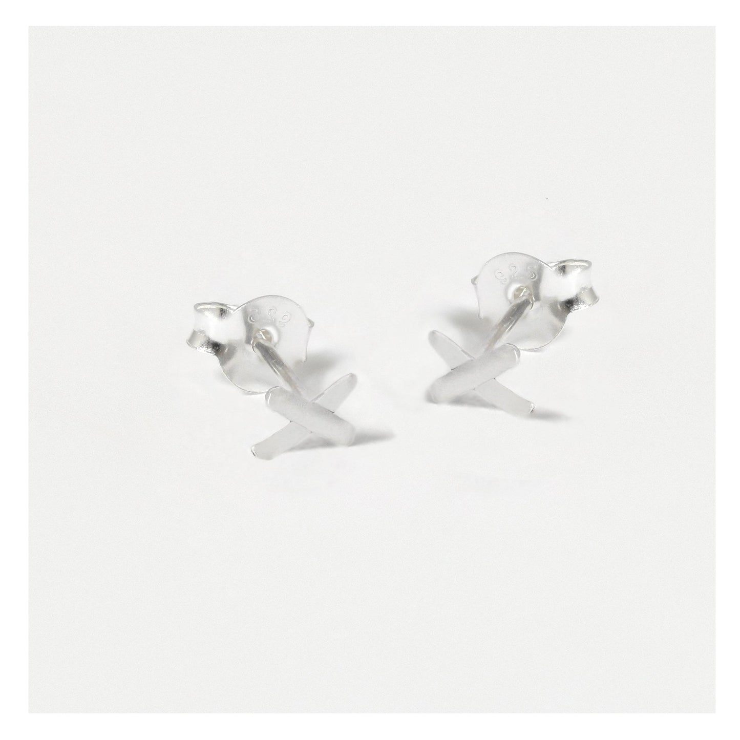 Silver X Kiss Stud Earrings