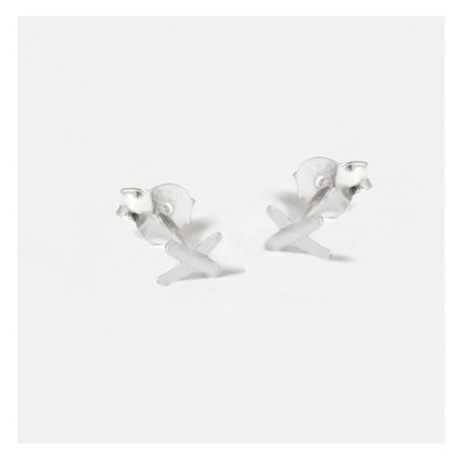Silver X Kiss Stud Earrings