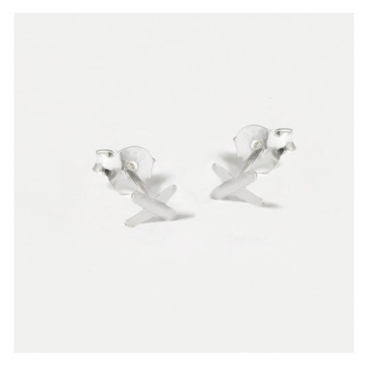 Silver X Kiss Stud Earrings