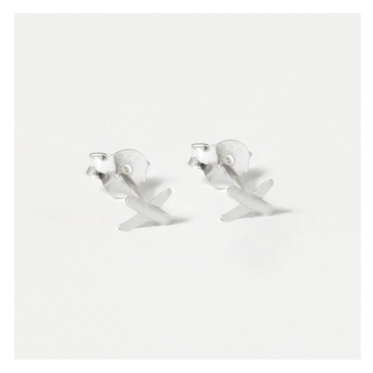 Silver X Kiss Stud Earrings