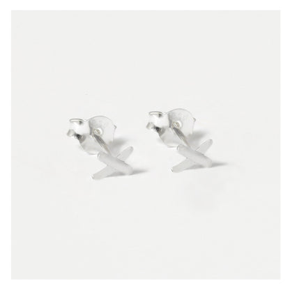 Silver X Kiss Stud Earrings