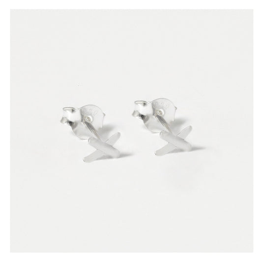 Silver X Kiss Stud Earrings