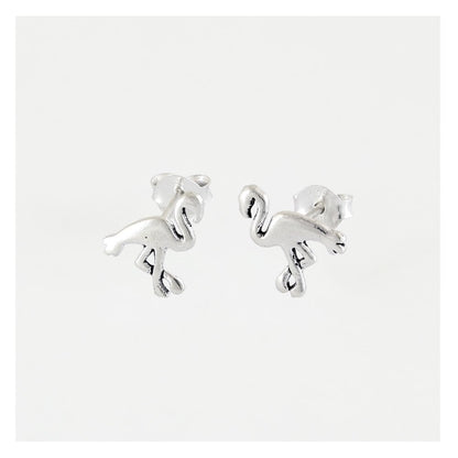Silver Flamingo Stud Earrings