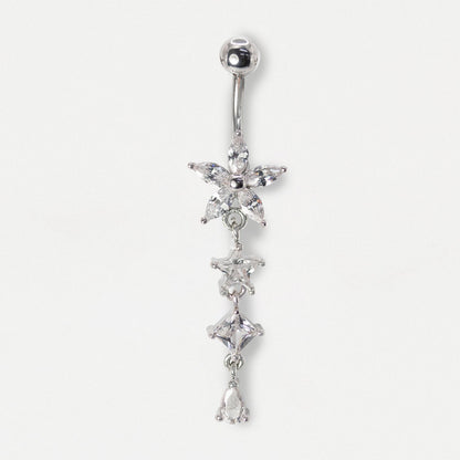 Steel Flower & Celestial Dangle Belly Bar