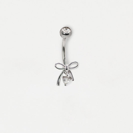 Steel Sweetheart Ribbon Belly Bar