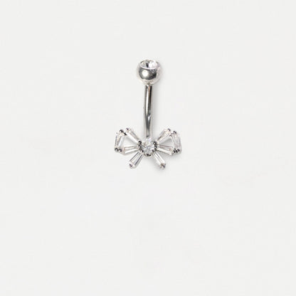 Steel Petite Ribbon Belly Bar