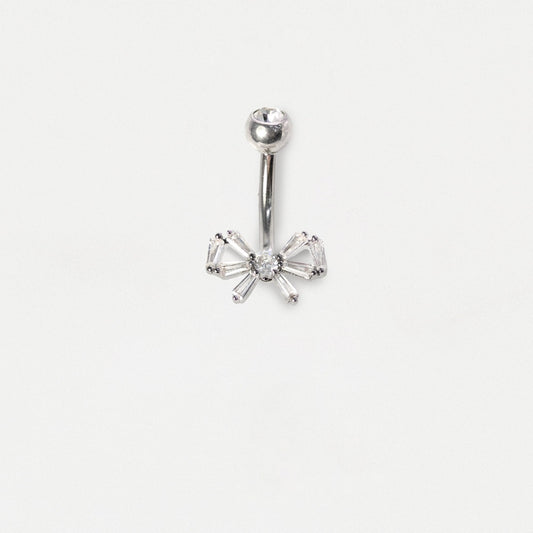 Steel Petite Ribbon Belly Bar