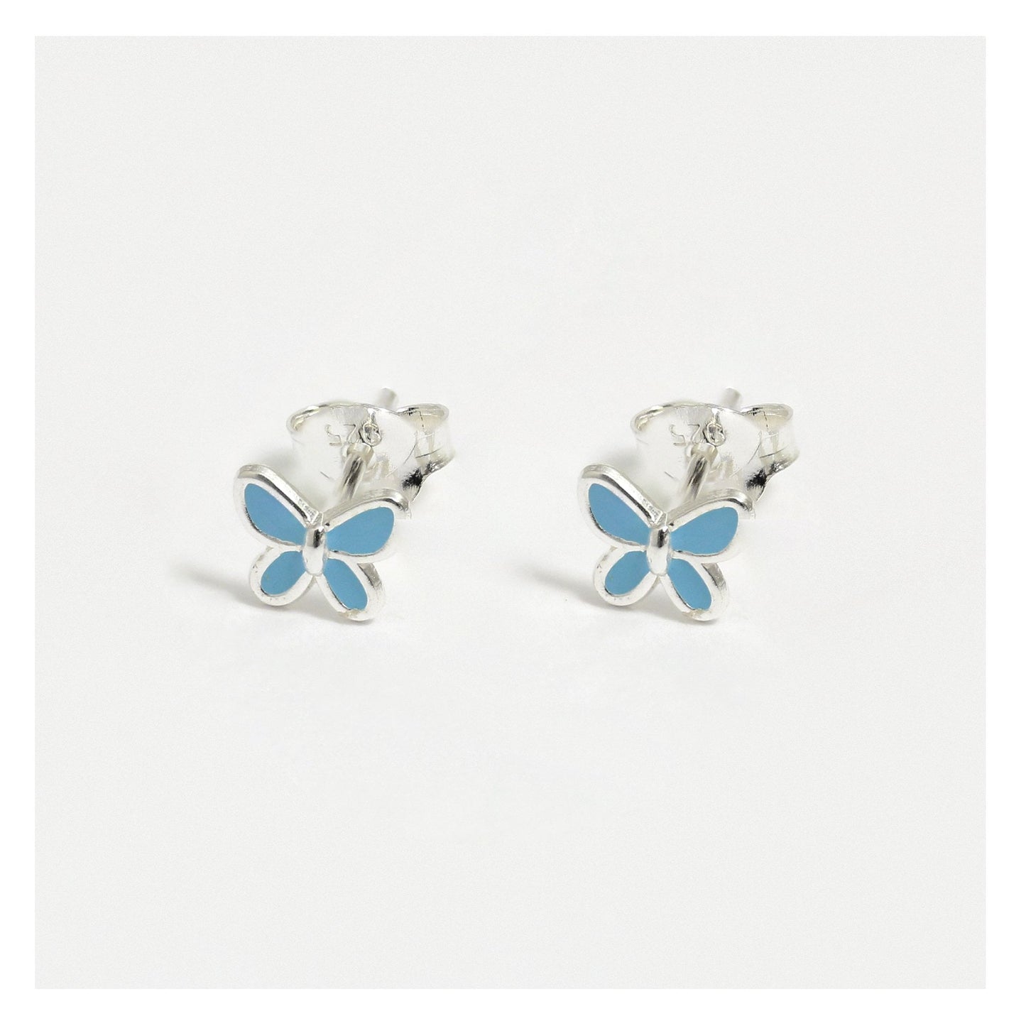 Silver Baby Butterfly Studs