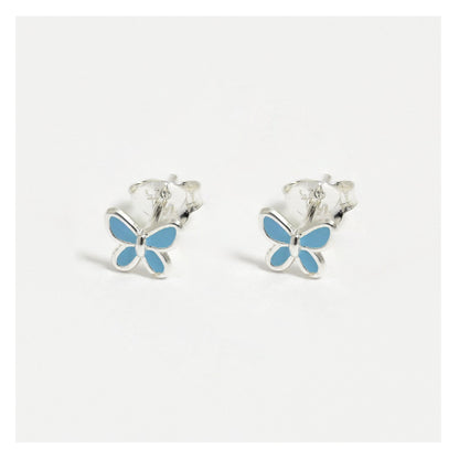Silver Baby Butterfly Studs