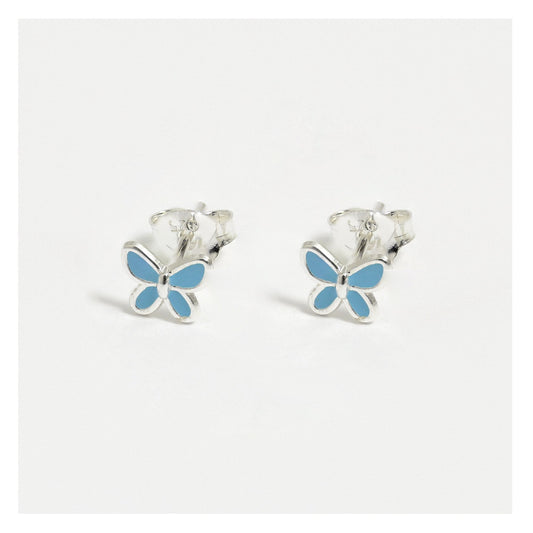 Silver Baby Butterfly Studs