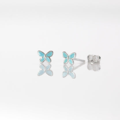 Silver Baby Butterfly Studs