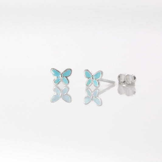 Silver Baby Butterfly Studs