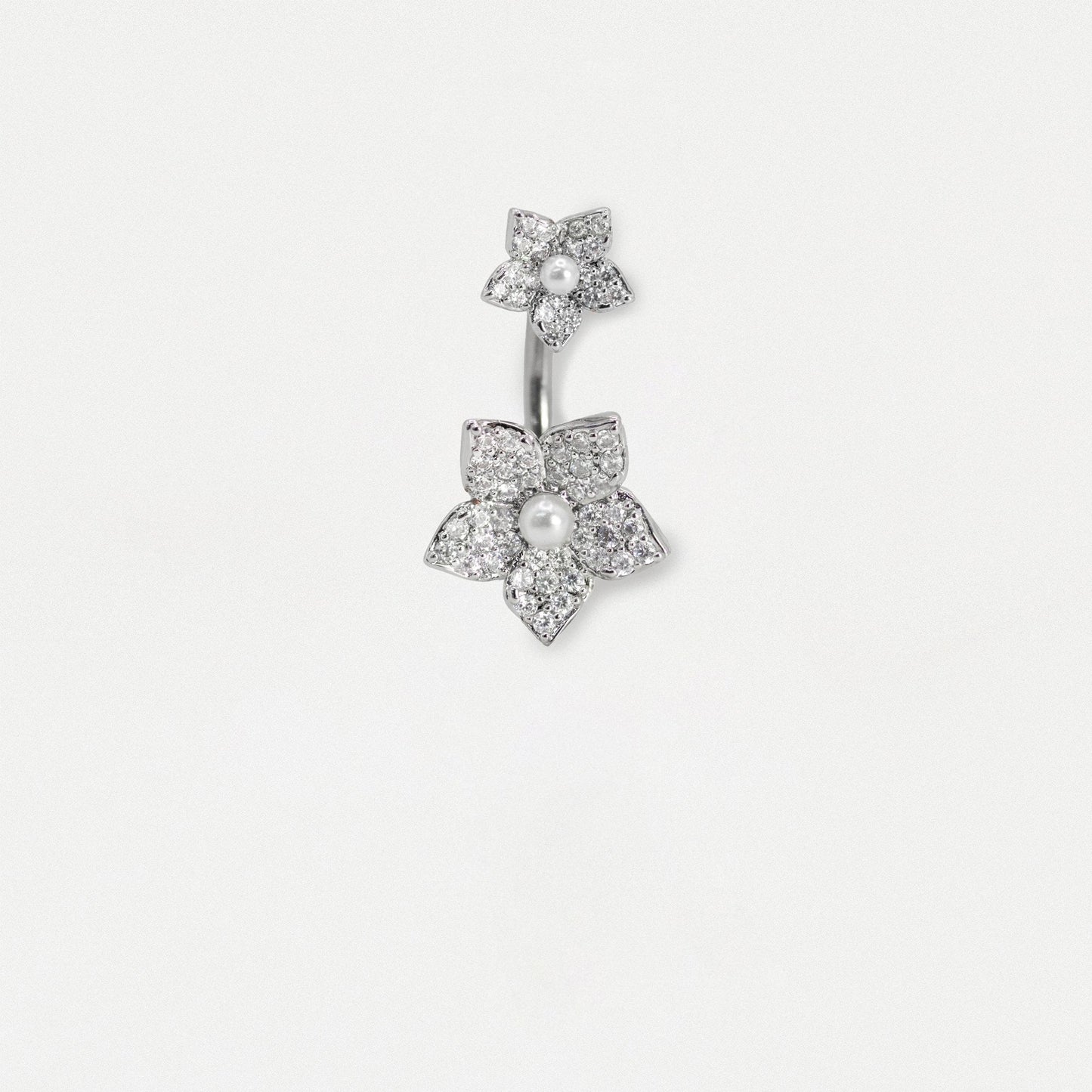 Steel Pearl Blossom Flower Belly Bar