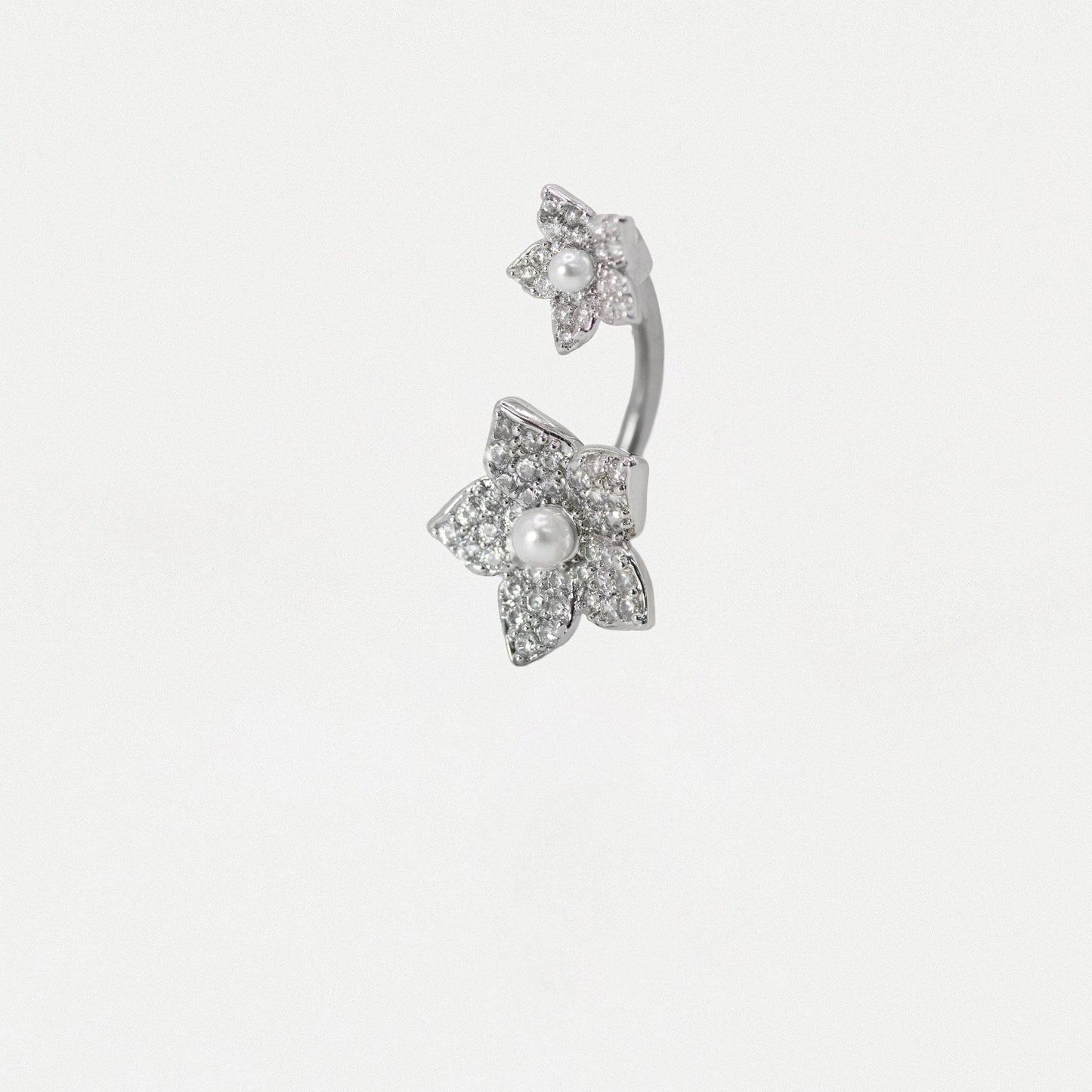 Steel Pearl Blossom Flower Belly Bar