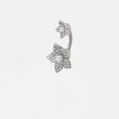 Steel Pearl Blossom Flower Belly Bar