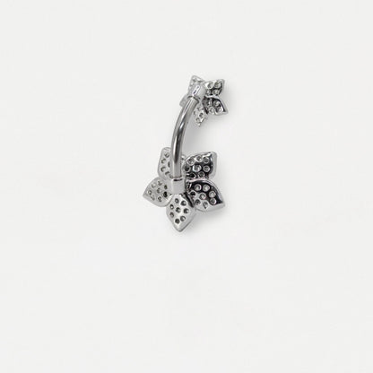 Steel Pearl Blossom Flower Belly Bar