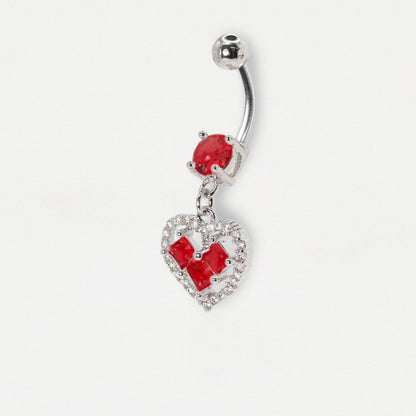 Steel Crystal Cut-Out Heart Belly Bar