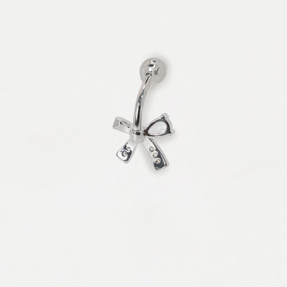 Steel Asymmetric Crystal Bow Belly Bar