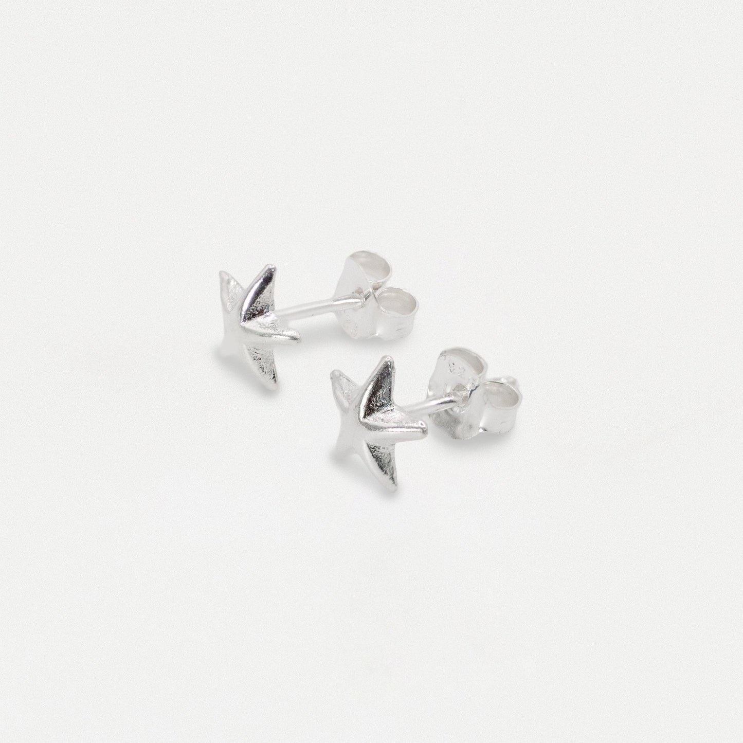 Silver Starfish Earrings - 8mm