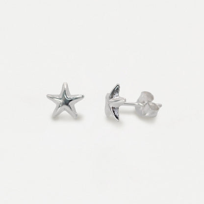Silver Starfish Earrings - 8mm