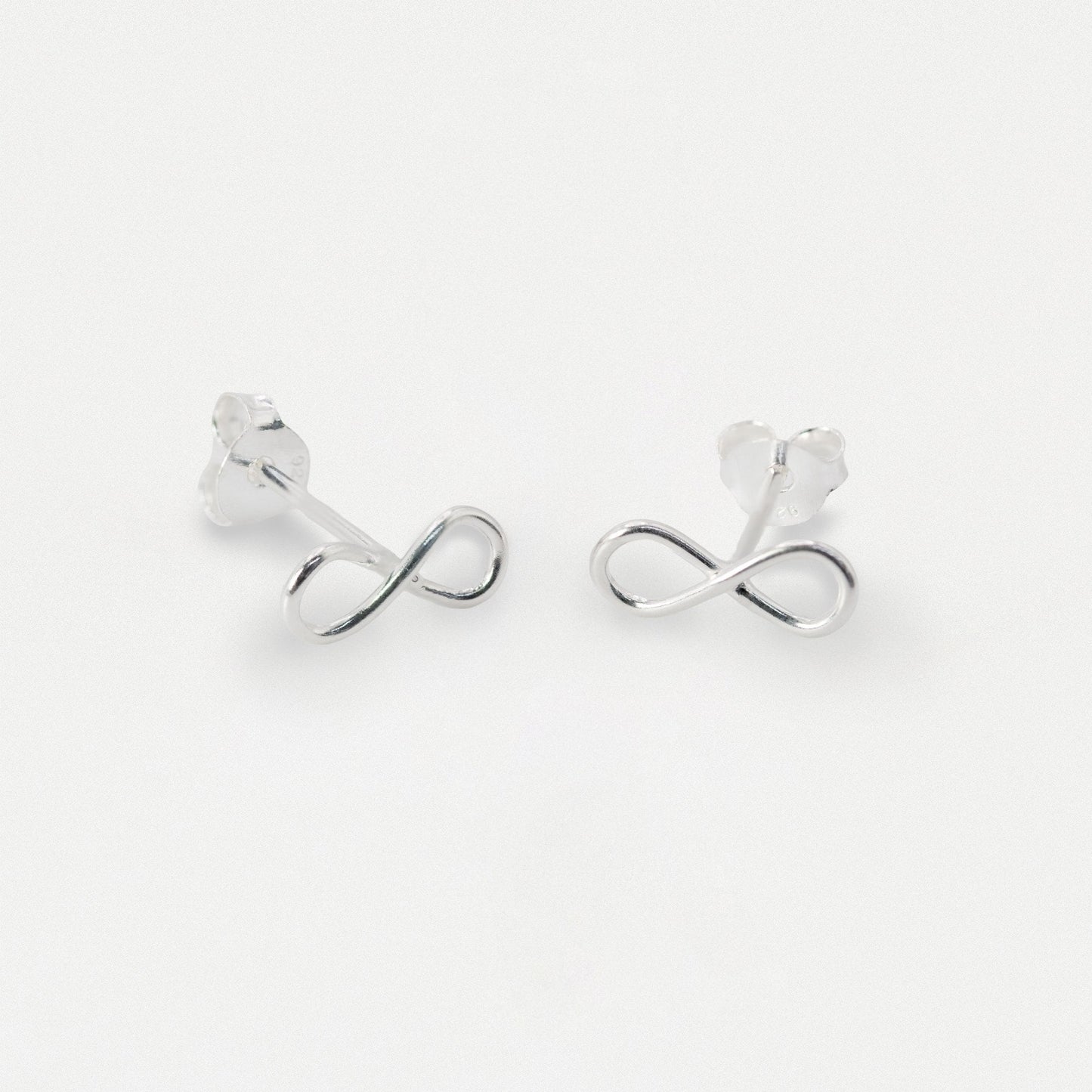 Silver Infinity Loop Stud Earrings - 10mm