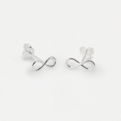 Silver Infinity Loop Stud Earrings - 10mm