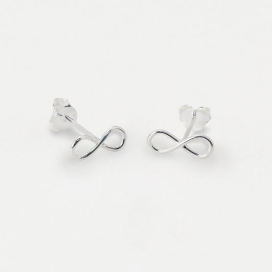 Silver Infinity Loop Stud Earrings - 10mm
