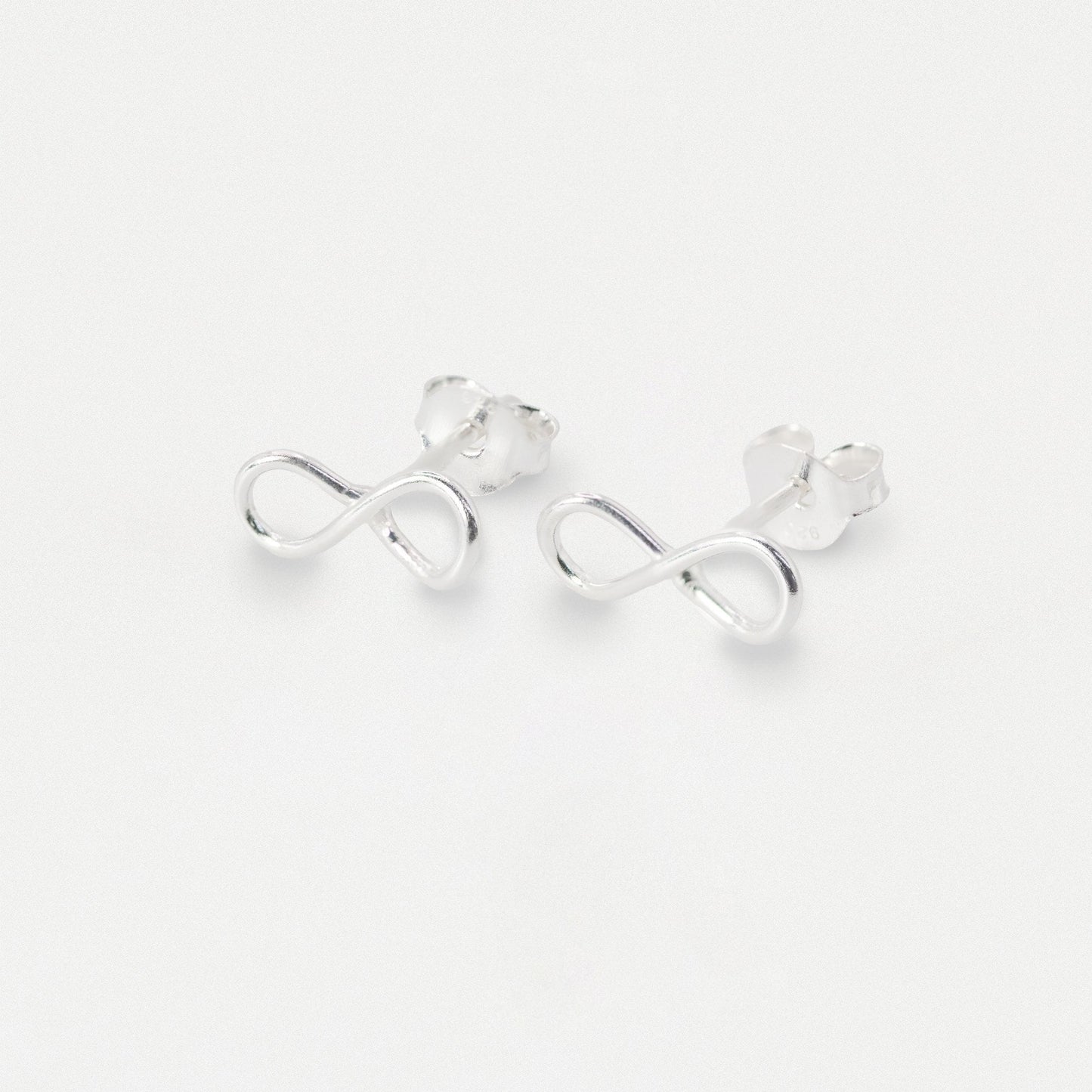 Silver Infinity Loop Stud Earrings - 10mm
