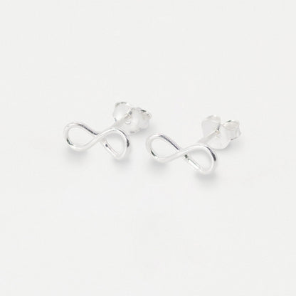 Silver Infinity Loop Stud Earrings - 10mm