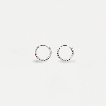 Silver Shiny Ridged Hoops - 8 & 10mm