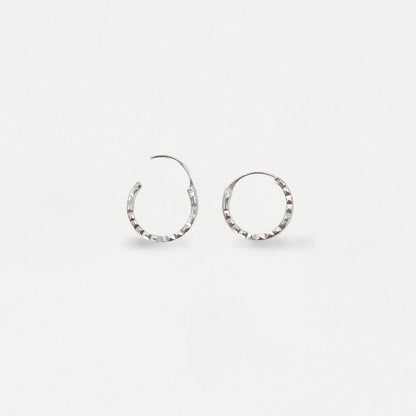 Silver Shiny Ridged Hoops - 8 & 10mm