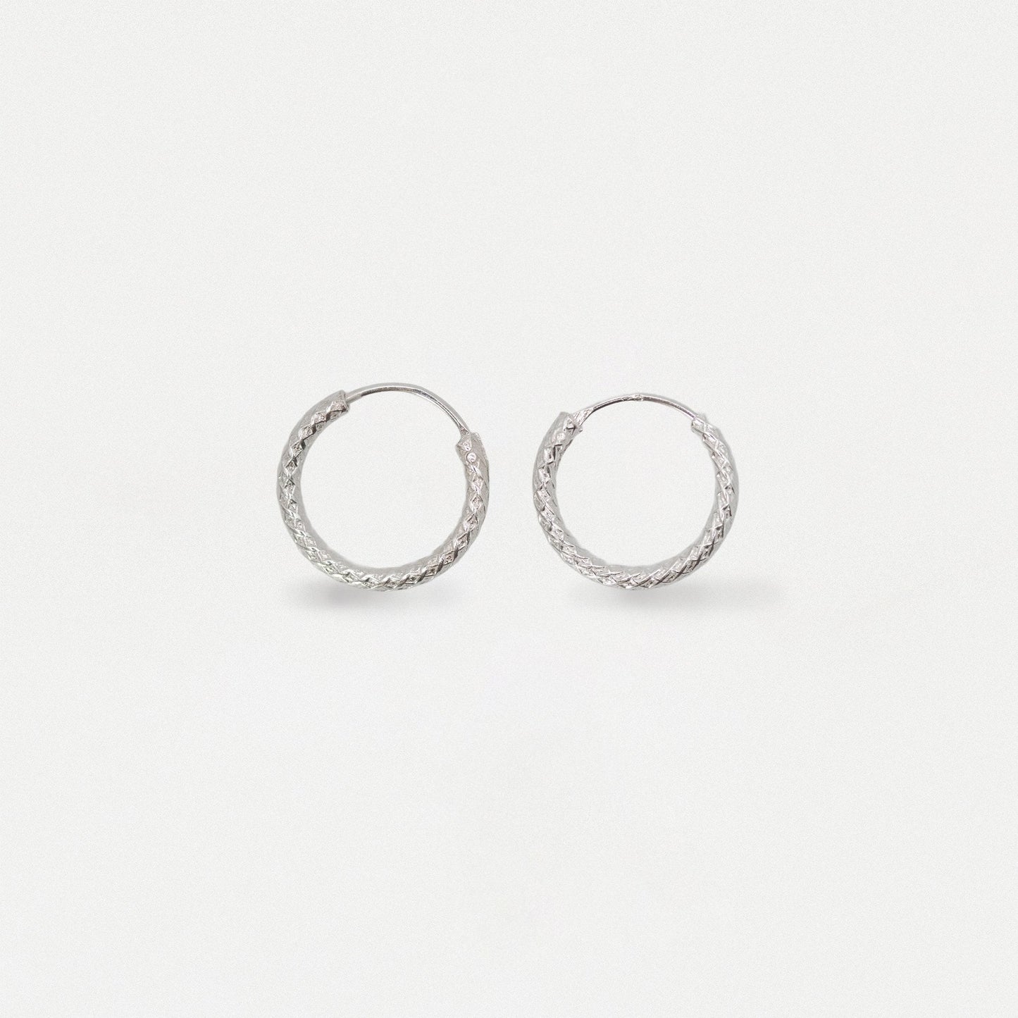 Silver Rope Effect Hoop Earrings - 10 & 12mm
