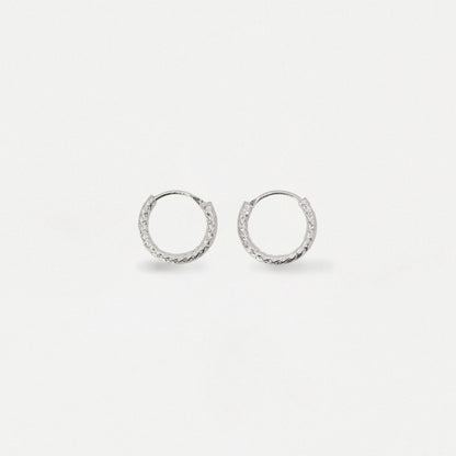 Silver Rope Effect Hoop Earrings - 10 & 12mm