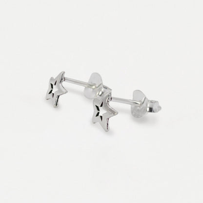Silver Cut-Out Star Ear Studs - 5mm