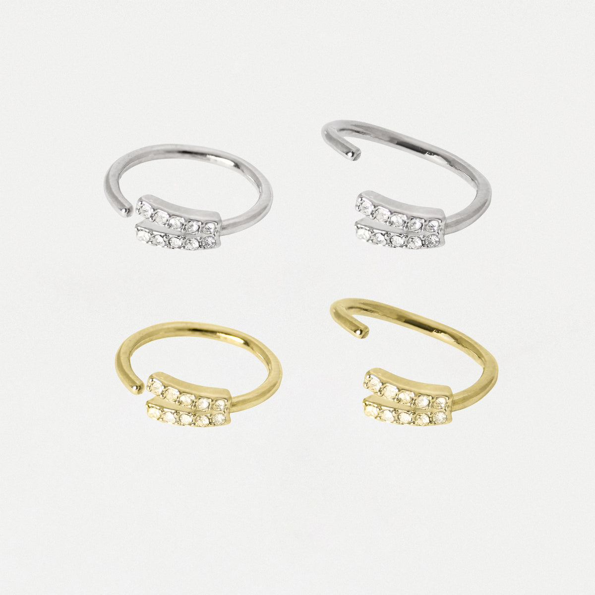 Steel Gemset V Twist Ring