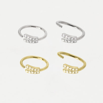 Steel Gemset V Twist Ring