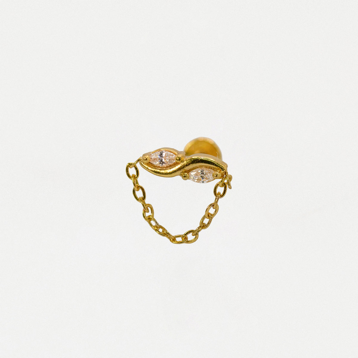 Steel Swirl & Dangle Chain Flat Back
