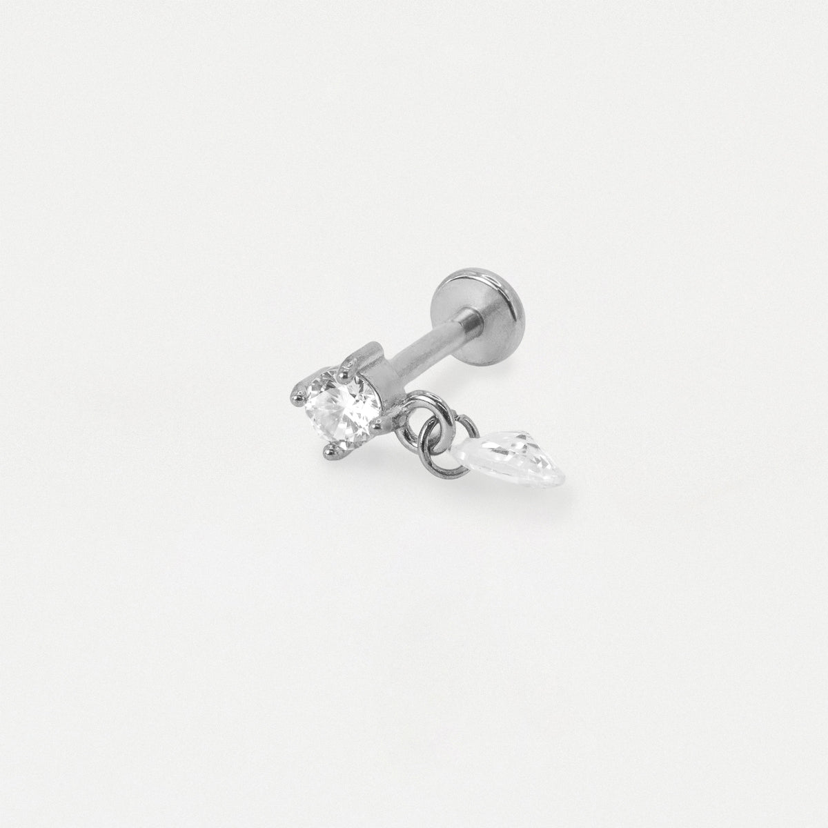 Steel Teardrop Dangle Flat Back