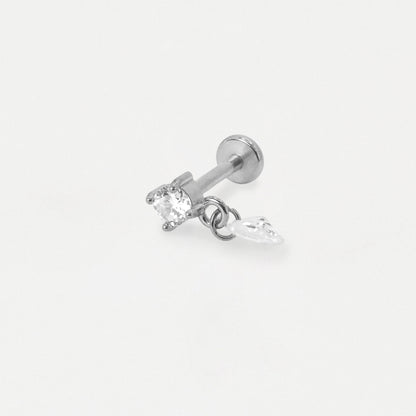 Steel Teardrop Dangle Flat Back