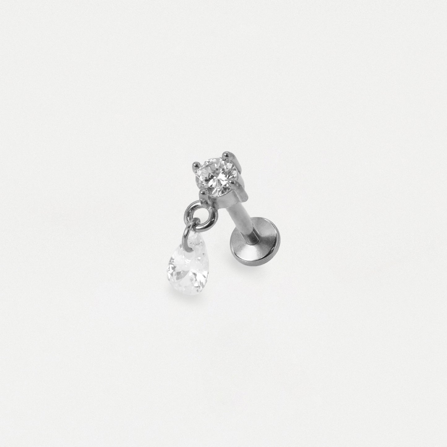 Steel Teardrop Dangle Flat Back